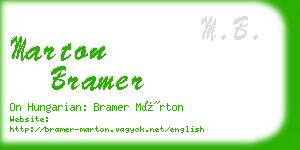 marton bramer business card